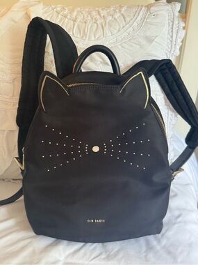 Ted Baker Black Backpack with Gold Stud Accents